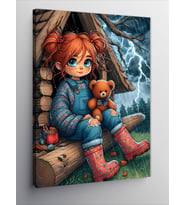 Kanvas Tablo Küçük Kız Ve Peluş Ayı