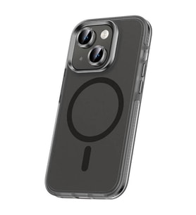 iPhone 15 Plus Kılıf Airbagli Magsafe Wireless Şarj Özellikli Klaptika Kapak (Siyah)