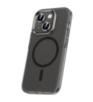 iPhone 15 Plus Kılıf Airbagli Magsafe Wireless Şarj Özellikli Klaptika Kapak (Siyah)