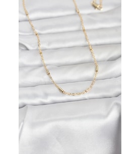 CM 14K Gold Renk Bar Zincir Model 60 cm Kadın Kolye 5886 - HPSBYI2724-8289