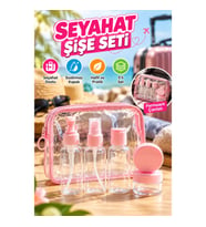 5’li 30 ml Seyahat Bakım Şişe Seti – Sızdırmaz Kapaklı Fermuarlı Çantalı