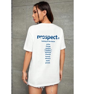 Unisex Prospect Baskılı Tasarım Tshirt (Beyaz)
