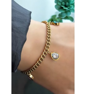 Renkli Damlalar Charm Çelik Bileklik