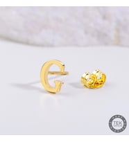 14 Ayar Altın G Harf Küpe 0,46 gr