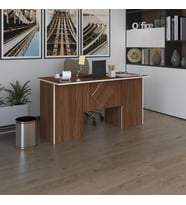 Kenzlife ofis masası kuma kengo cvz 75*170*60 raflı dolap çiftli eşkenar bilgisayar çalışma masası (Karışık)