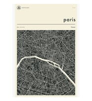 Paris Haritası Tablo Ahşap Poster Dekoratif