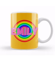 Emily Name personalized Custom   vintage Retro Rainbow Style Design Gift Baby Gift For Her Kupa Bardak Porselen
