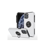 Apple iPhone 11 Pro Max Kılıf Elit Yüzüklü Kapak - Gümüş