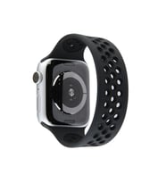 Uray store Apple Watch 42mm Ayarlı Delikli Silikon Kordon - Siyah-Siyah