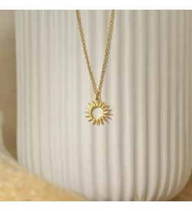 Kişiye Özel Minimalist Güneş Kolye 925K Gümüş (Gold)
