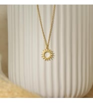 Kişiye Özel Minimalist Güneş Kolye 925K Gümüş (Gold)