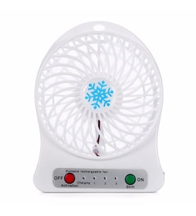 Pazariz 3 Kademeli Şarjlı Masa Üstü USB Mini Taşınabilir Vantilatör Fan (Beyaz)