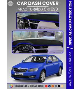 SKODA OCTAVIA A7 (2013-2019) Torpido Örtüsü Ön Göğüs Halı Torpido Koruma Tam Uyum Kaymaz UV Koruma