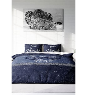 Çift Kişilik ( Lastikli Çarşaflı ) %100 Pamuk Saten Nevresim Takımı Space İnfinity