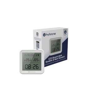 Hybrone LCD Ekranlı Akıllı Wi-Fi Sıcaklık Ve Nem Sensörü
