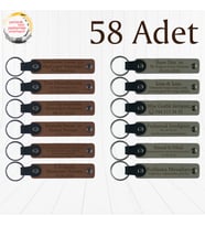 A Kahve & Kül Gri, Mezuniyet Töreni Katılımcılarına Anı, 58’li Set, İsimli Deri Anahtarlık