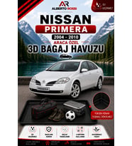 Nissan Primera 2004 - 2010 Araca Özel 3D Bagaj Havuzu
