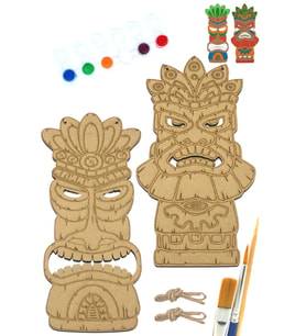 İkili Set Etnik Totem Ahşap Boyama Tuval Seti Hediye Hobi Kiti Büyük Boy 30 cm