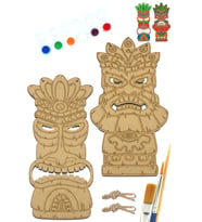 İkili Set Etnik Totem Ahşap Boyama Tuval Seti Hediye Hobi Kiti Büyük Boy 30 cm