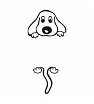 Arası Boş Köpek 17x17 Cm Sticker Folyo