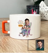 Kişiye Özel Karikatürlü Cat Dad Kedi Babası Lüks Fincan Babalar Günü Hediyesi