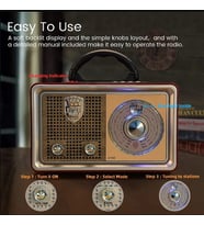 Kablosuz Taşınabilir Hoparlör Ahşap Retro Bluetooth Hoparlör Uzaktan Kumanda 3 Bant Radyo Desteği
