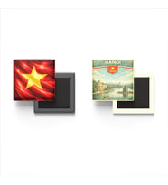 Buzdolap Magnetleri - Vietnam Bayrağı ve Hanoi Retro Tema - 2'li Set Magneti