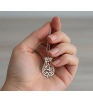 Kişiye Özel 925 Ayar Gümüş Lale Tasarım Maşallah Kolye