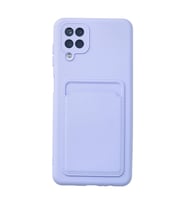 Samsung Galaxy A12 Kılıf Kelvin Kartvizitli Silikon - Lila
