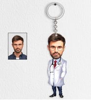 Kişiye Özel Doktor Tasarımlı Karikatür Anahtarlık 2