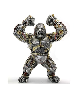 Steampunk Polyester King Kong Heykeli TV Kabine Masaüstü Ofis Hayvan Dekorasyon