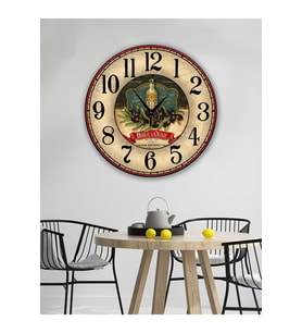 BİLGE LAZER Retro Tasarımlı Duvar Saati 35x35 Cm (Desenli)