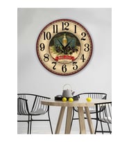 BİLGE LAZER Retro Tasarımlı Duvar Saati 35x35 Cm (Desenli)