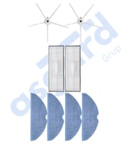 ROBOROCK S7 ( PLUS- MAXV-MAXV ULTRA- PRO ULTRA ) UYUMLU 2 Yan Fırça 2 Filtre 4 Mop PKT-iasgf0000722