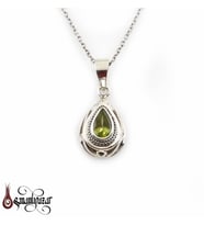 Orjinal Peridot Zebercet Taşlı Gümüş Kolye