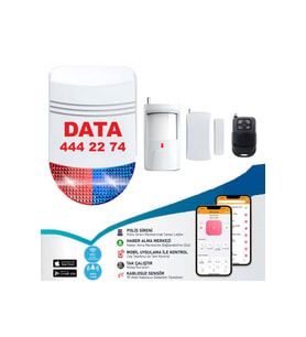 Data Güvenlik Data DT-12 Wifi Kablosuz Siren Alarm Sistemi Mobil Uygulamalı
