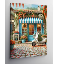 Kanvas Tablo Vintage Vespa Sokakları
