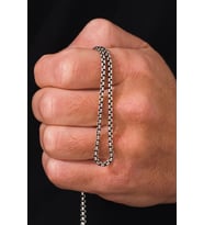 GÜMÜŞ 2.5 MM ERKEK  OKSİTLİ KARARTILMIŞ  ZİNCİR KOLYE