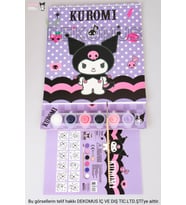 DEKOMUS İLE YENİ SEZON LİSANSLI KUROMI 3 PARÇA BOYAMA KİTABI,FIRÇA VE 6 RENK BOYAMA SETİ (Pamuk Şeker)