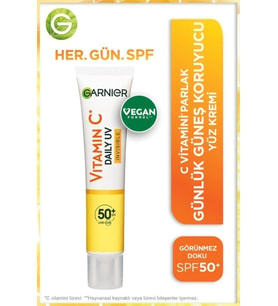 Garnier C Vitamini Günlük Güneş Koruyucu Fluid Yüz Kremi Görünmez Doku Spf50 40ml