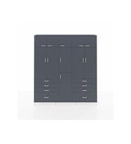 Arges Gardrop 8 Raflı 8 Çekmeceli 3 Askılı 220x30x243 Antrasit-Antrasit