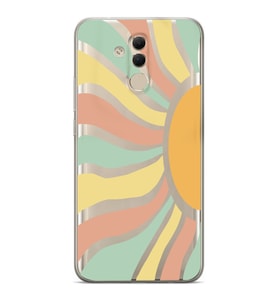 Huawei Mate 20 Lite Uyumlu Güneş Desenli Şeffaf Telefon Kılıfı