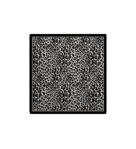 Bursa İpek Füme Leopar Desen Twill İpek Eşarp