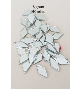 Oya Abiye Bileklik Kolye Pleksi Metalik Plastik Pul Gümüş Renk 8 gram 40 adet - BNC517