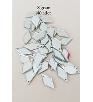 Oya Abiye Bileklik Kolye Pleksi Metalik Plastik Pul Gümüş Renk 8 gram 40 adet - BNC517