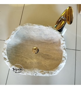 Traverten Şekilsiz Tasarım Lavabo