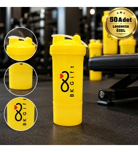 Logonuza Özel 50 Adet S101 550 ml Smart Shaker - Hazneli Sporcu Shaker