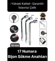 Yüksek Kalite Garantili İstavroz Çelik Nikelajlı 19mm Numara Tek Kol Pipo L Bijon Sökme Anahtarı