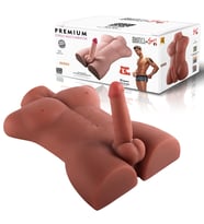 PTM Grayson -  Girişli 16 CM Yapay Penis Erkek Siyahi Realistik Manken Yarım Vücut Dildo
