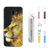 Samsung J6 Plus J7 Prime J7 Pro M20 Kılıf Kablo Koruma Spiral Silikon Leon 1323